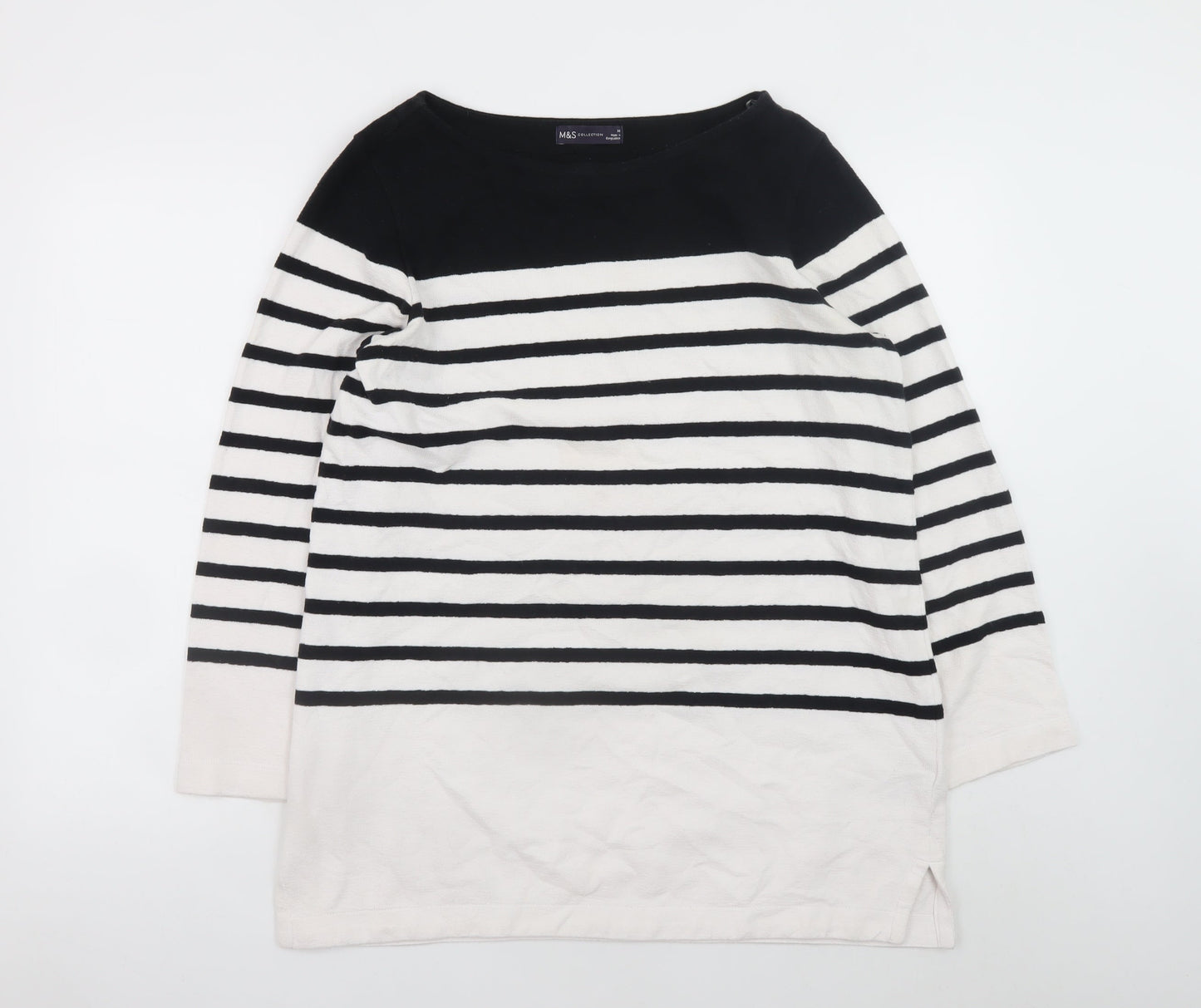 Marks and Spencer Women’s Black White Striped Shift Dress Size 14