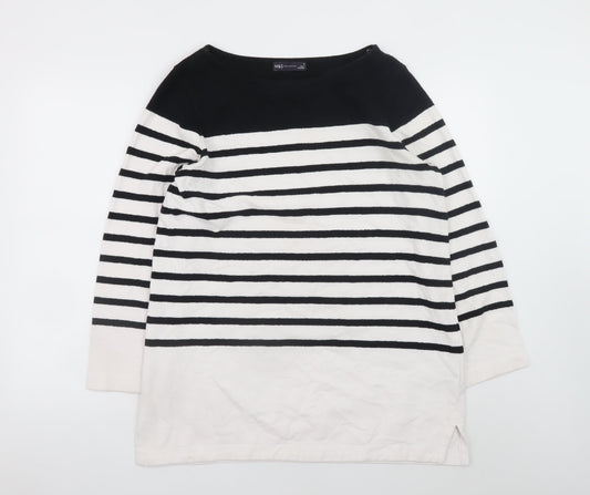 Marks and Spencer Women’s Black White Striped Shift Dress Size 14