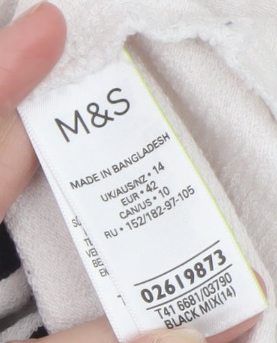 Marks and Spencer Women’s Black White Striped Shift Dress Size 14
