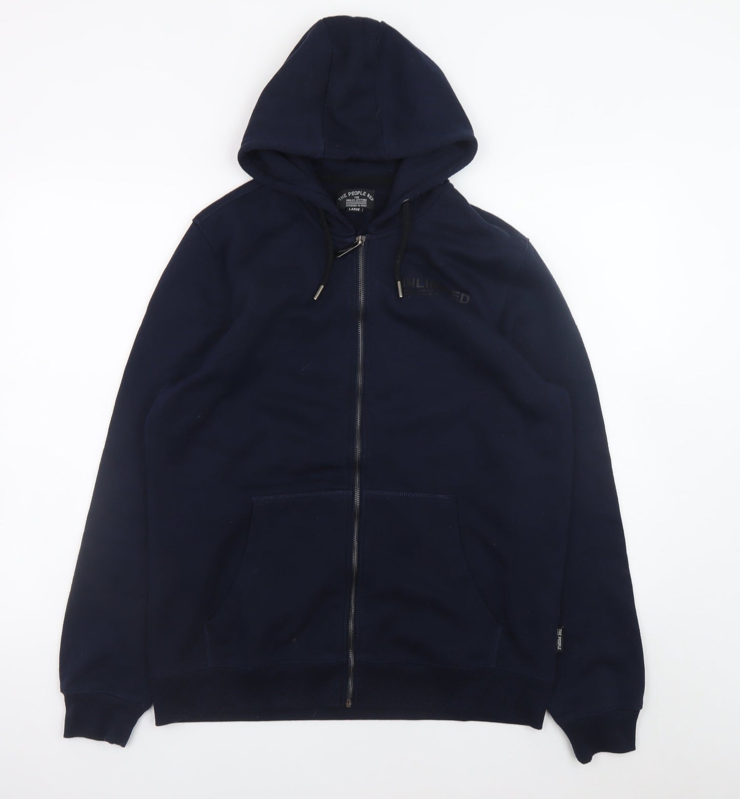 The People Rep Men's Blue Full Zip Hoodie Large Urban Fleece