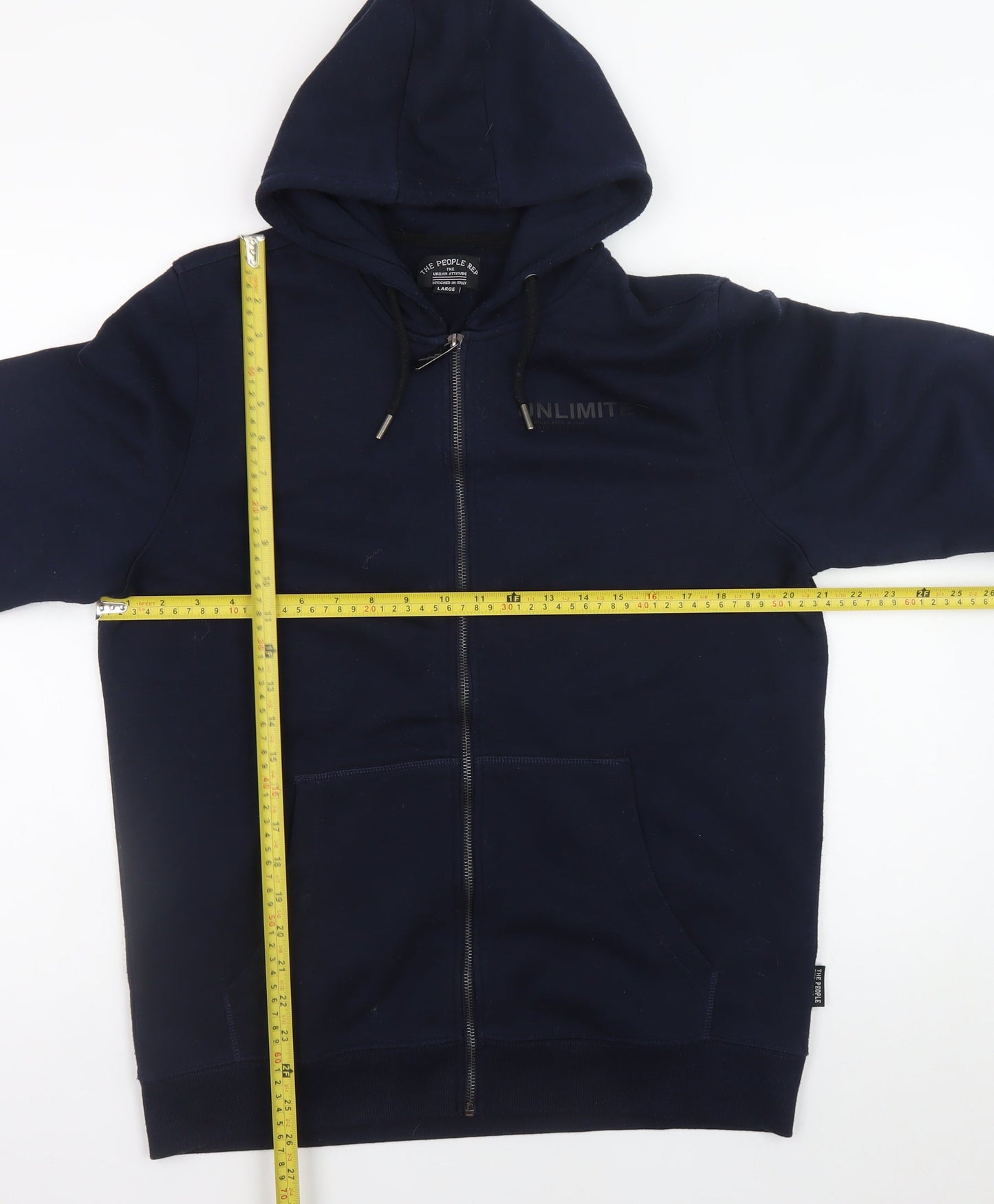 The People Rep Men's Blue Full Zip Hoodie Large Urban Fleece
