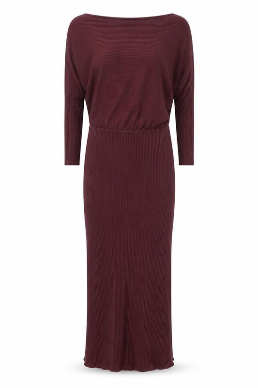 Front view of ASOS DESIGN Women’s Brown Midi Bodycon Dress, size UK 10