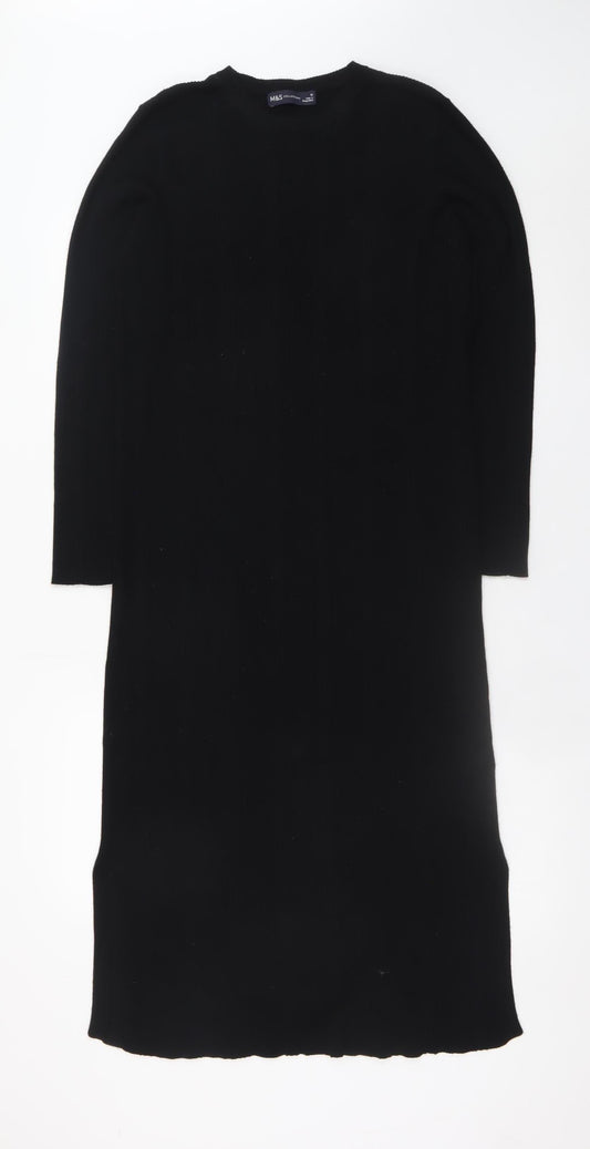 Marks and Spencer Women Black Size 16 Knit Bodycon Midi Dress