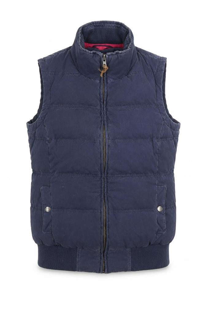 FatFace Women’s Blue Puffer Waistcoat Size 10 Quilted Zip Gilet