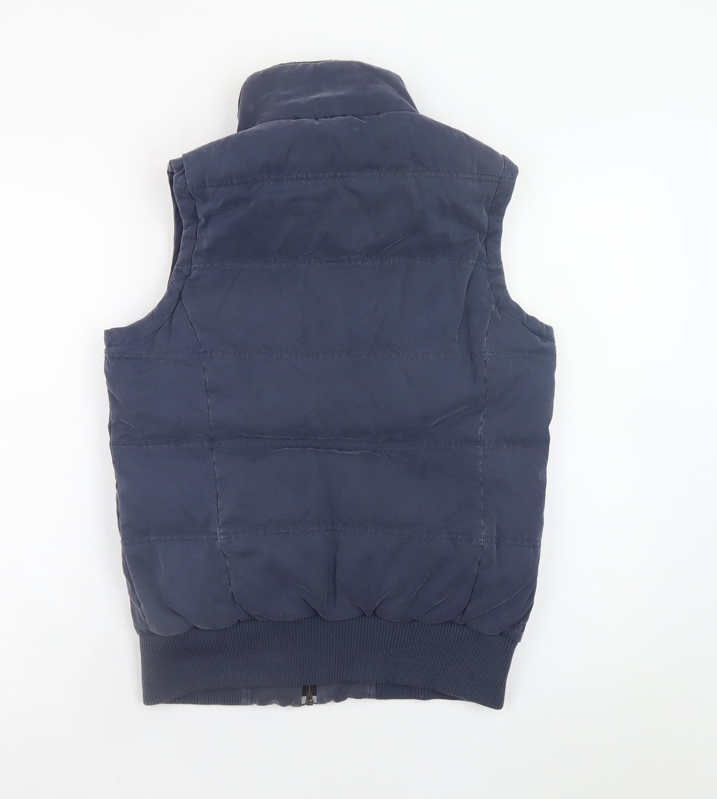 Fat Face Women’s Blue Puffer Waistcoat Size 10 Quilted Zip Gilet