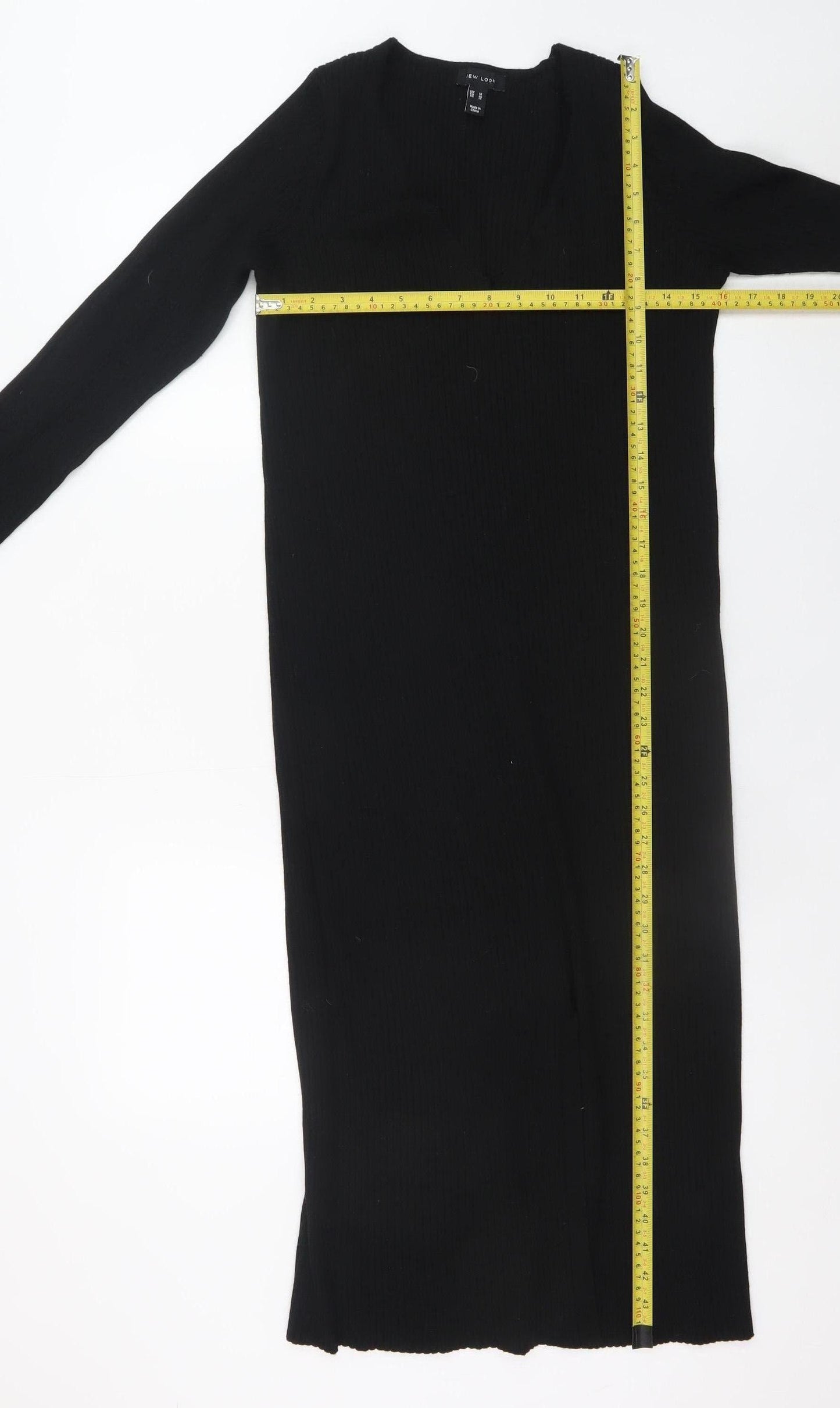 New Look Women Black Size 18 Bodycon Midi Knit Dress
