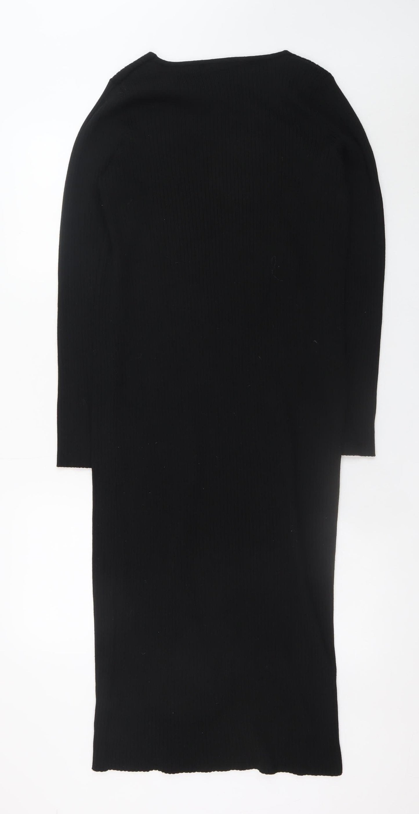 New Look Women Black Size 18 Bodycon Midi Knit Dress