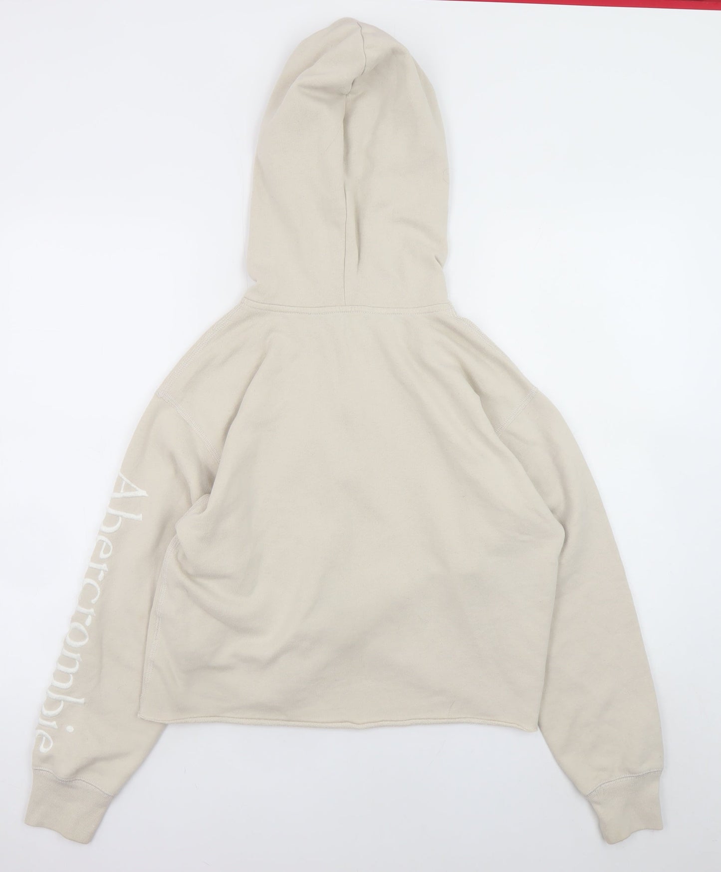 Abercrombie & Fitch Women Beige 1/4 Zip Hoodie Sweatshirt Size S