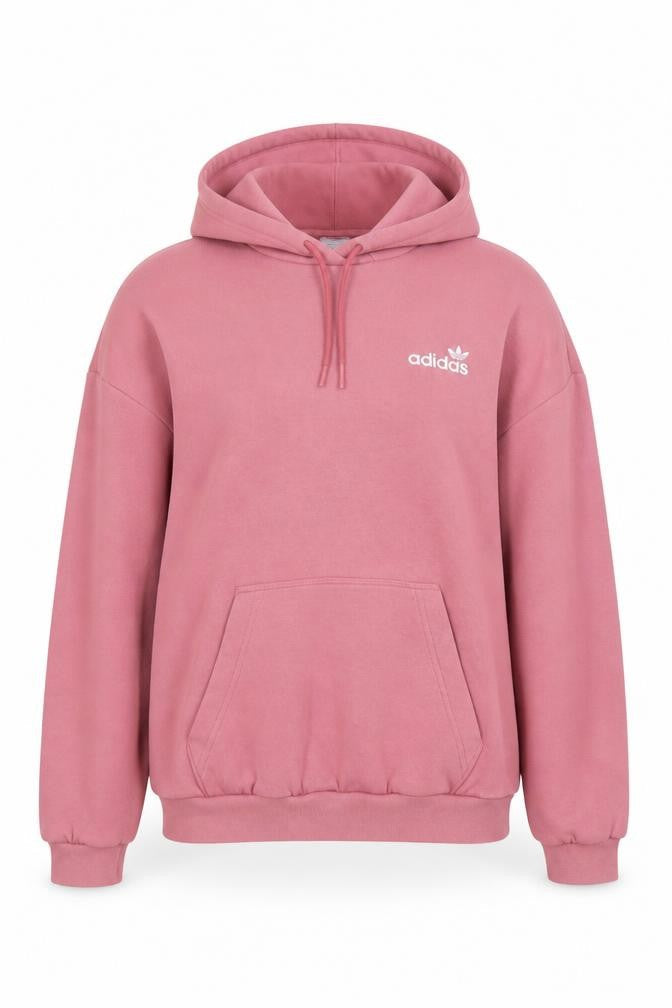 Adidas Womens Pink Pullover Hoodie Size 14 Relaxed Fit Cotton Blend