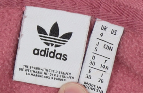 Adidas Womens Pink Pullover Hoodie Size 14 Relaxed Fit Cotton Blend
