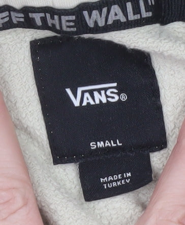Vans Mens Beige Small Pullover Hoodie Embroidered Logo Sweatshirt
