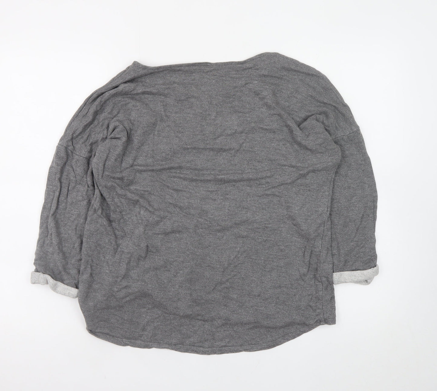 H&M Divided Women Grey Large Pullover Sweatshirt with Tiger Motif