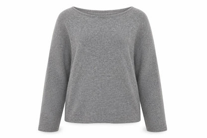 Bartolini Womens Grey Merino Wool Blend Beaded Pullover Jumper Size S