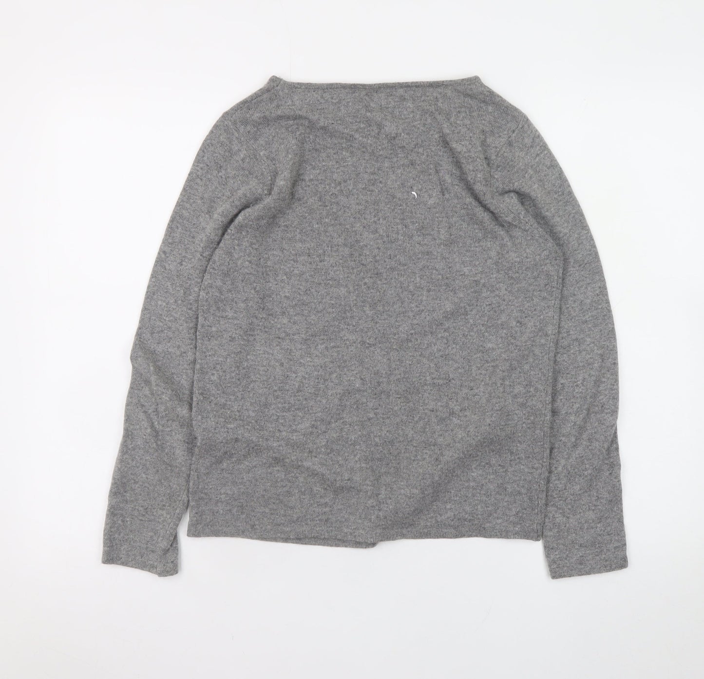Bartolini Womens Grey Merino Wool Blend Beaded Pullover Jumper Size S