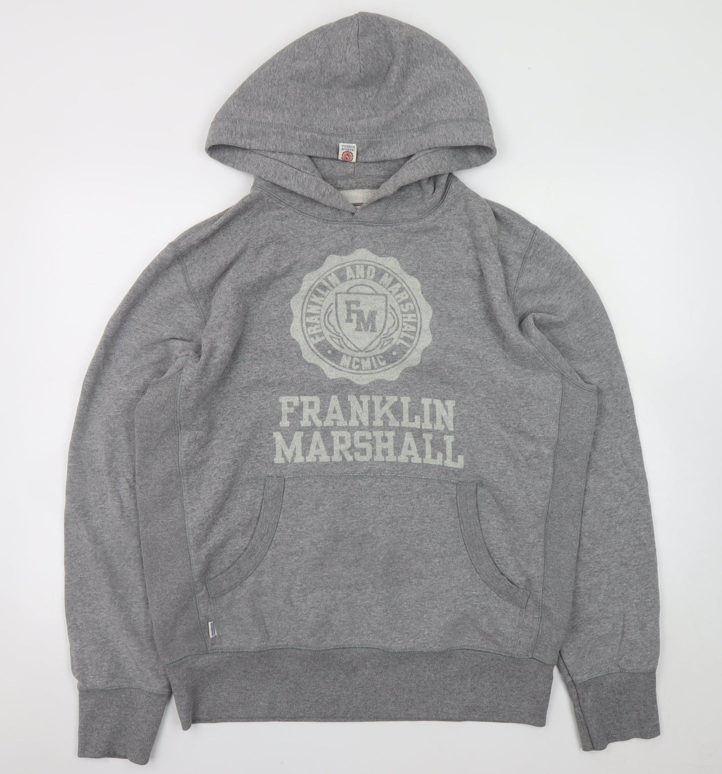 Franklin & Marshall Men’s Grey 2XL Pullover Hoodie with Logo