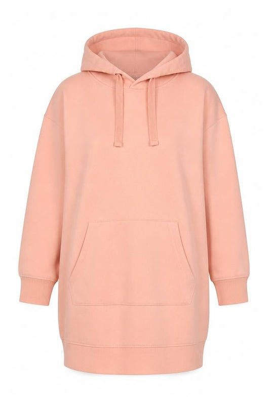 City Comfort Womens Pink Pullover Hoodie L Soft Fleece Tunic