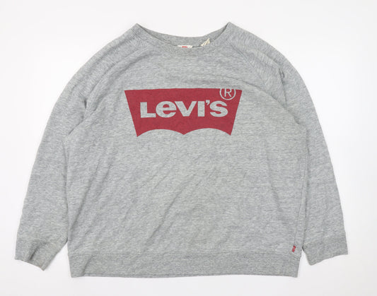 Levi's Men's Grey 3XL Graphic Logo Pullover Sweatshirt