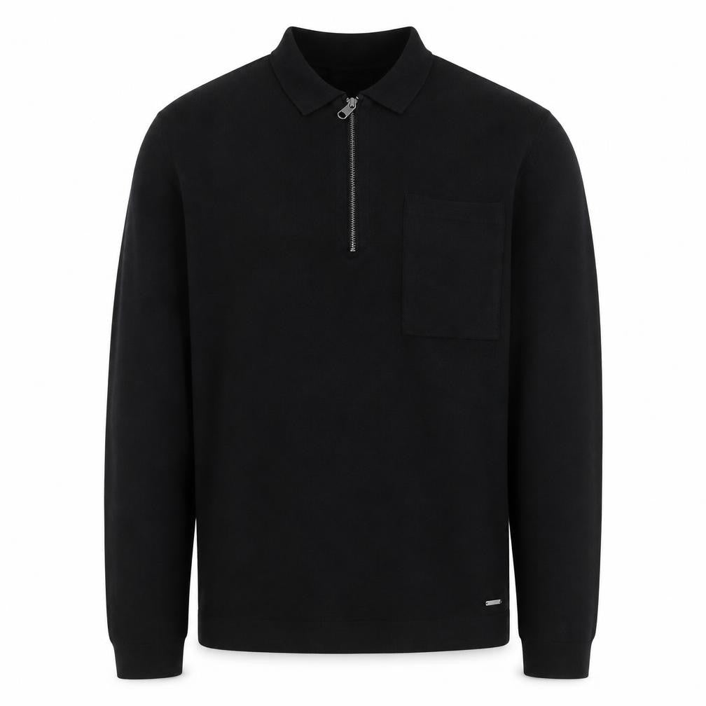 Marks & Spencer Autograph Men’s Black Medium Collared 1/2 Zip Jumper
