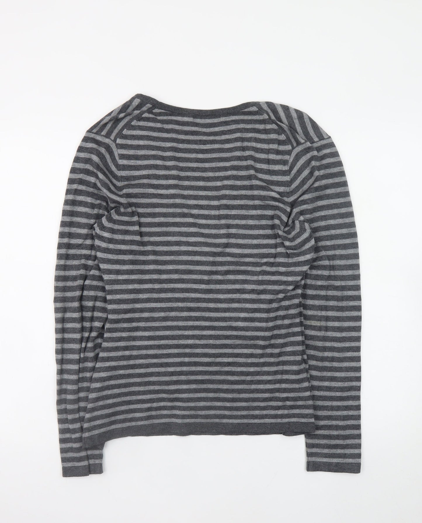 Austin Reed Women’s Grey Striped Wrap Knit Jumper Medium
