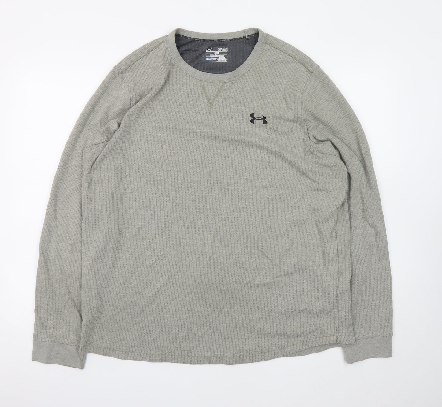 Under Armour Men's Grey XL ColdGear Waffle Knit Pullover Jumper