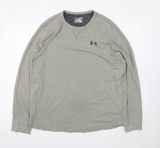 Under Armour Men's Grey XL ColdGear Waffle Knit Pullover Jumper