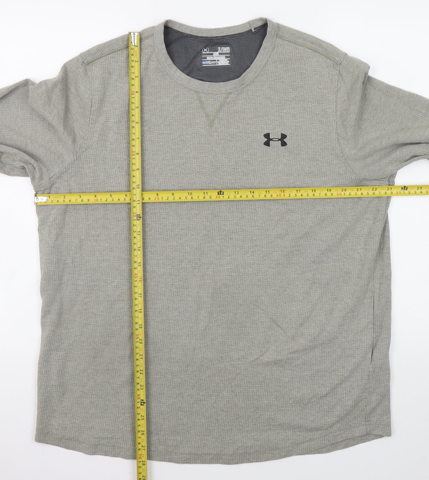 Under Armour Men's Grey XL ColdGear Waffle Knit Pullover Jumper