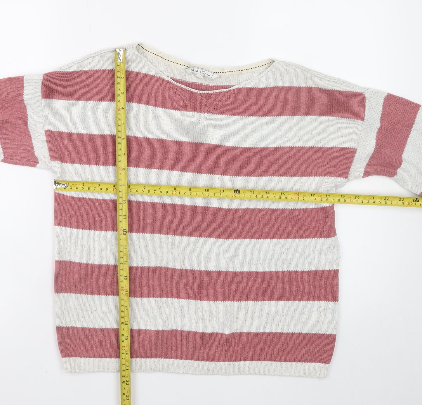 Fat Face Womens Multicoloured Stripe Cotton Wool Jumper Size 10