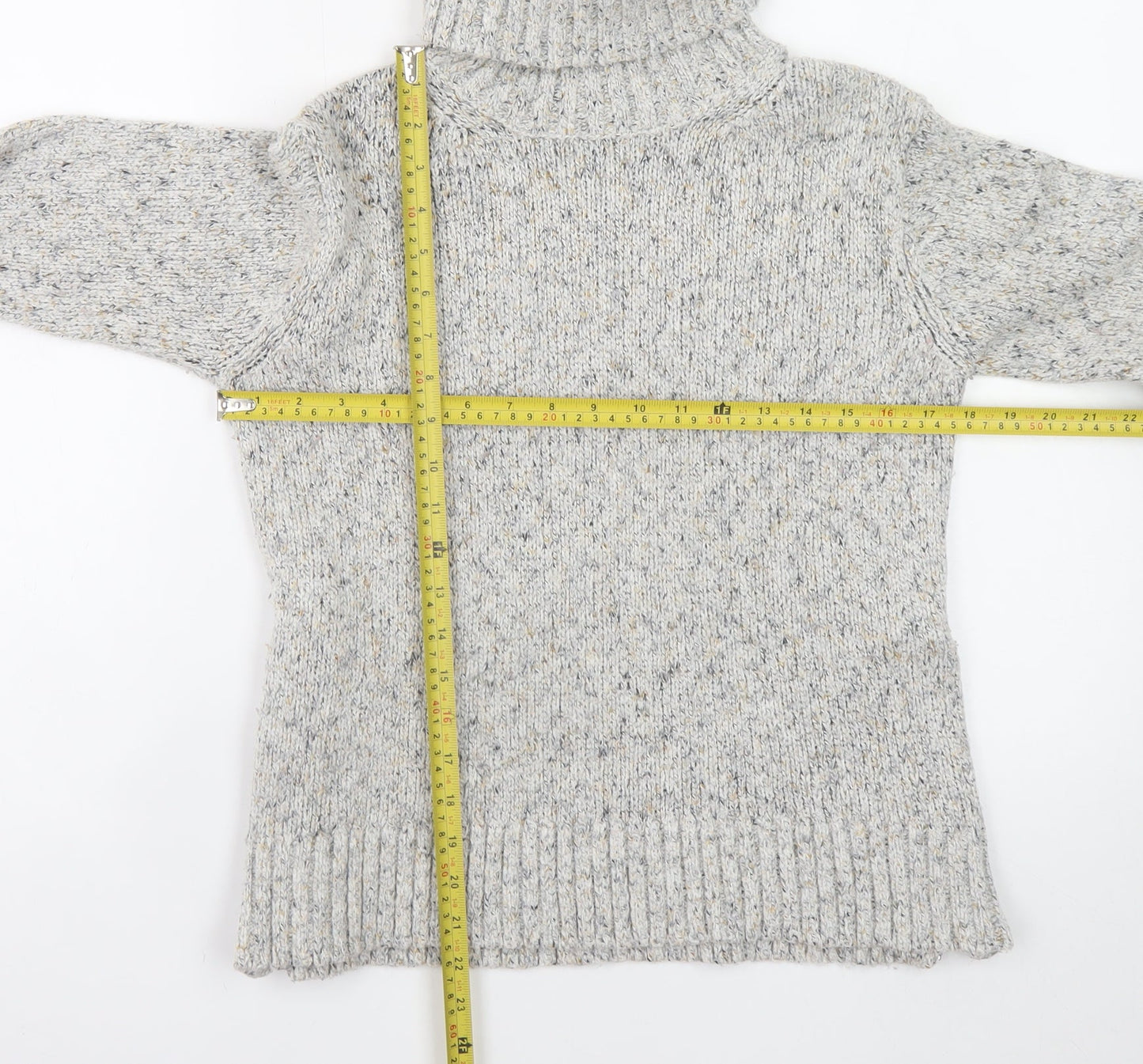Great Plains Women’s Grey Roll Neck Chunky Knit Jumper UK 8