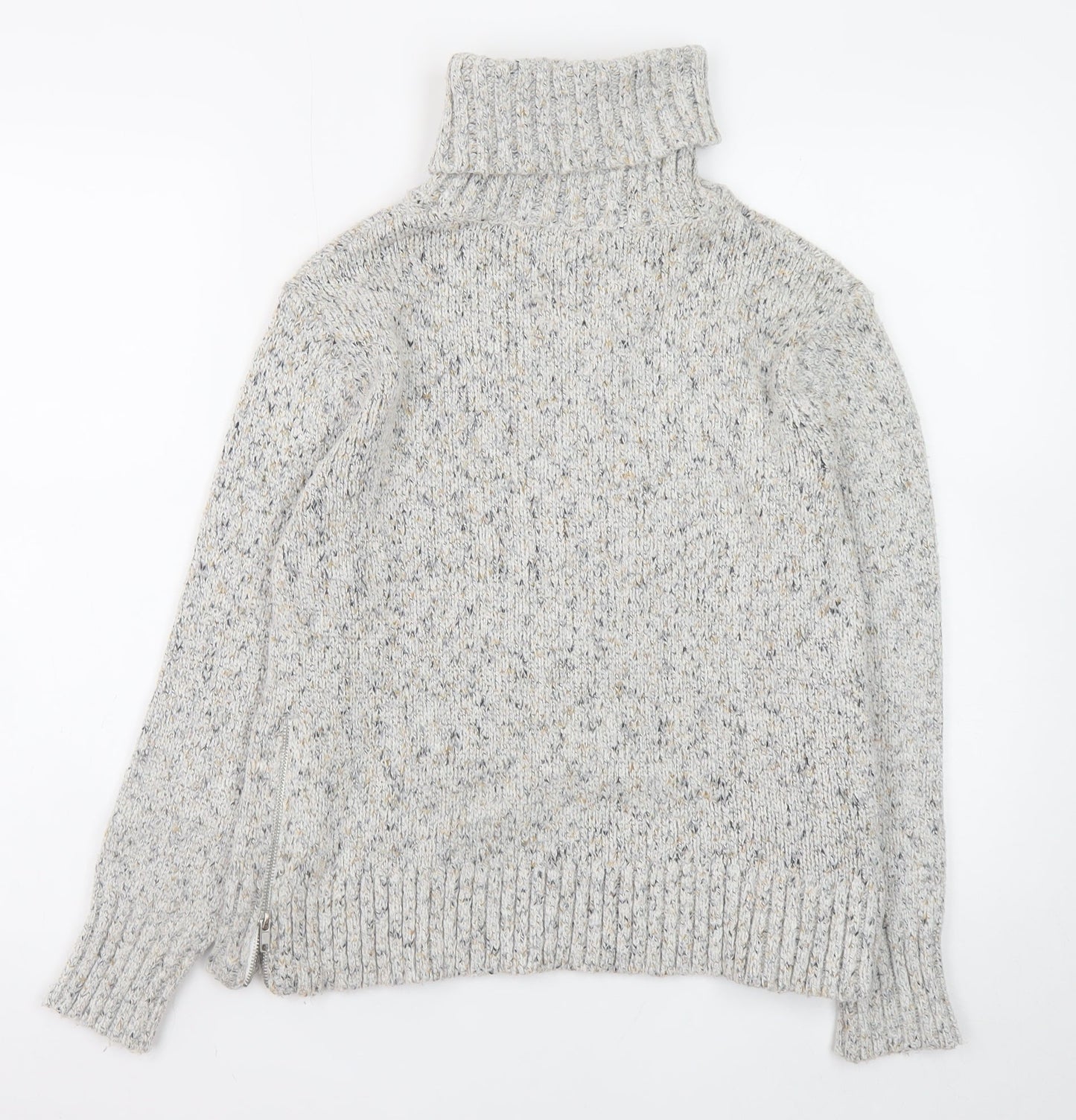 Great Plains Women’s Grey Roll Neck Chunky Knit Jumper UK 8