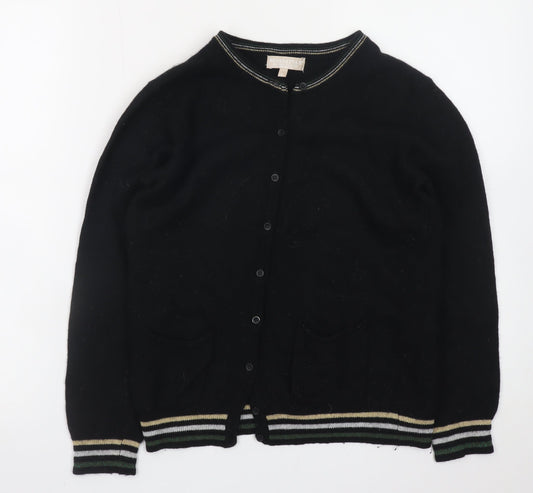 Benedetta B Women's Black Wool Button Cardigan Size L