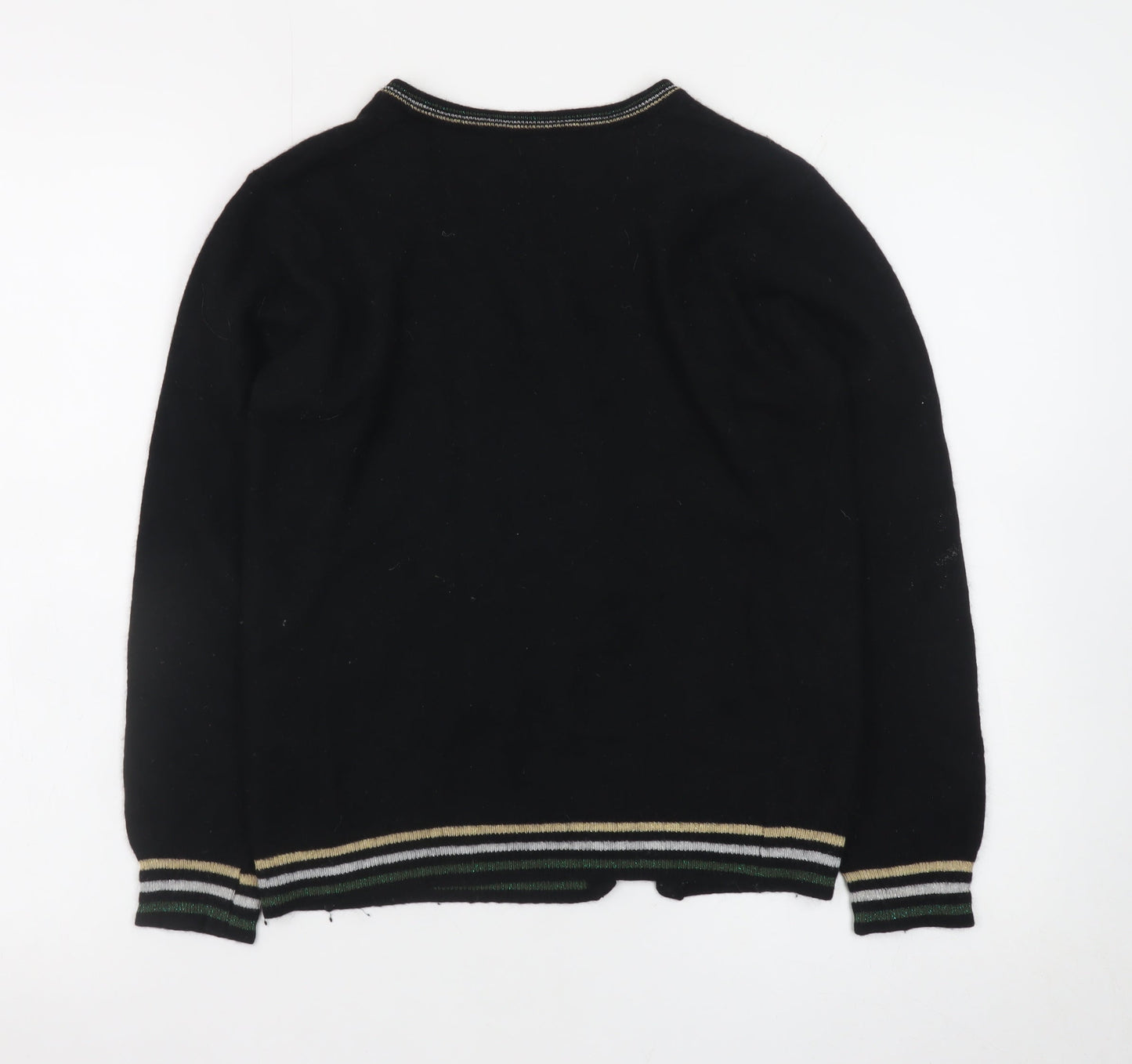 Benedetta B Women's Black Wool Button Cardigan Size L