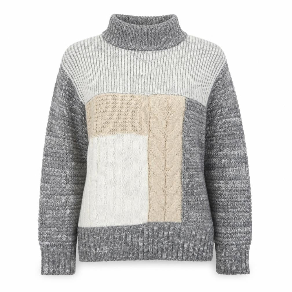 Cotton Traders Womens Grey Roll Neck Chunky Knit Jumper Size 14