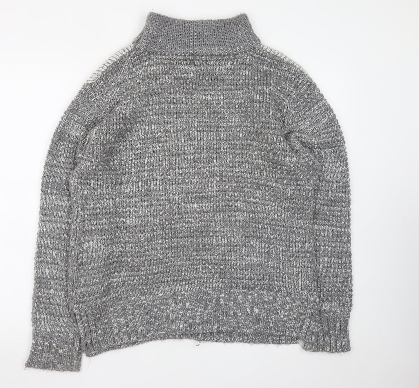 Cotton Traders Womens Grey Roll Neck Chunky Knit Jumper Size 14