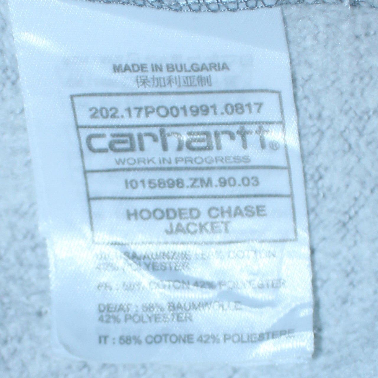 Carhartt Men's Grey Full Zip Hoodie XL Heavyweight Fleece