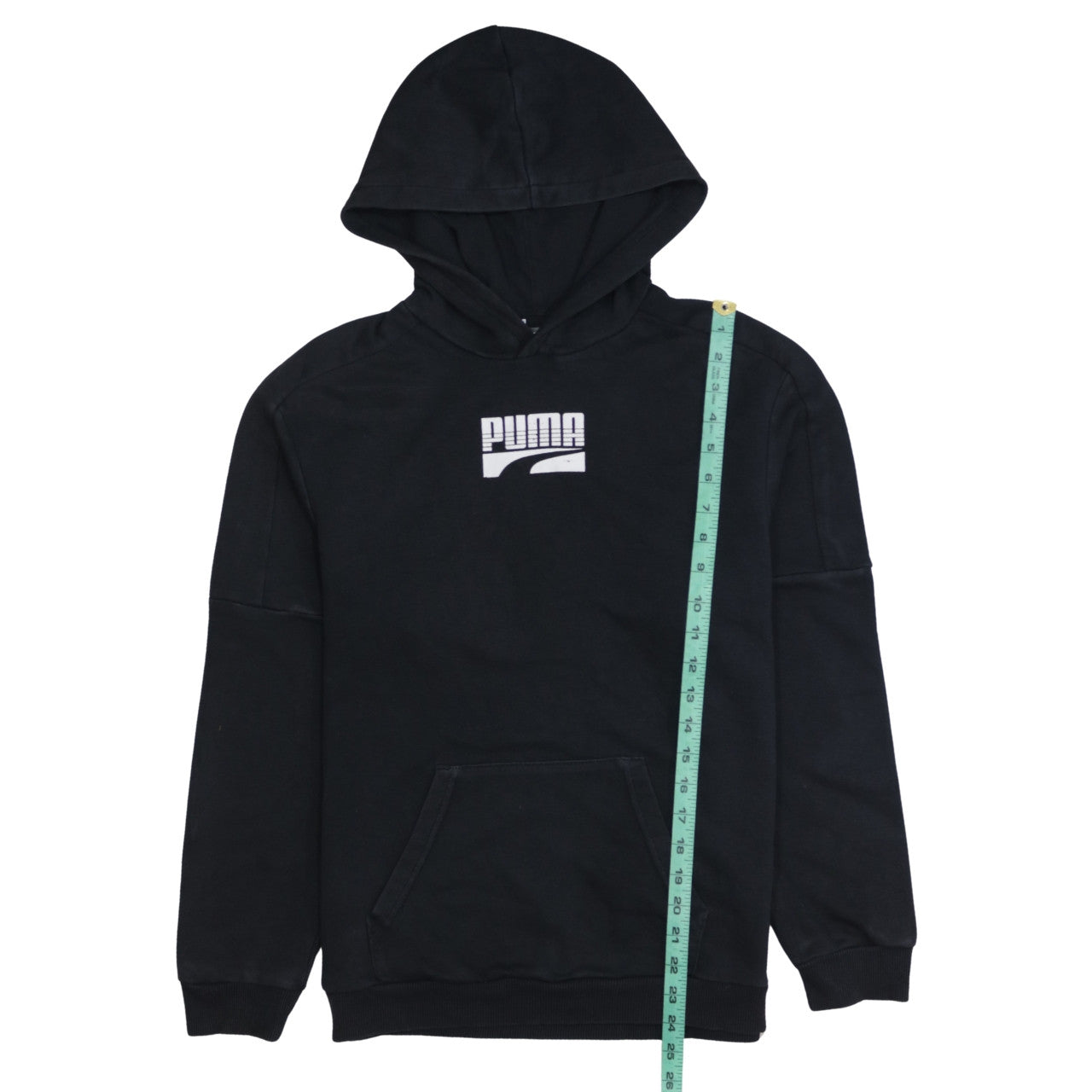 Puma Boys Black Pullover Hoodie 13-14 Years Logo Cotton Blend Sweatshirt