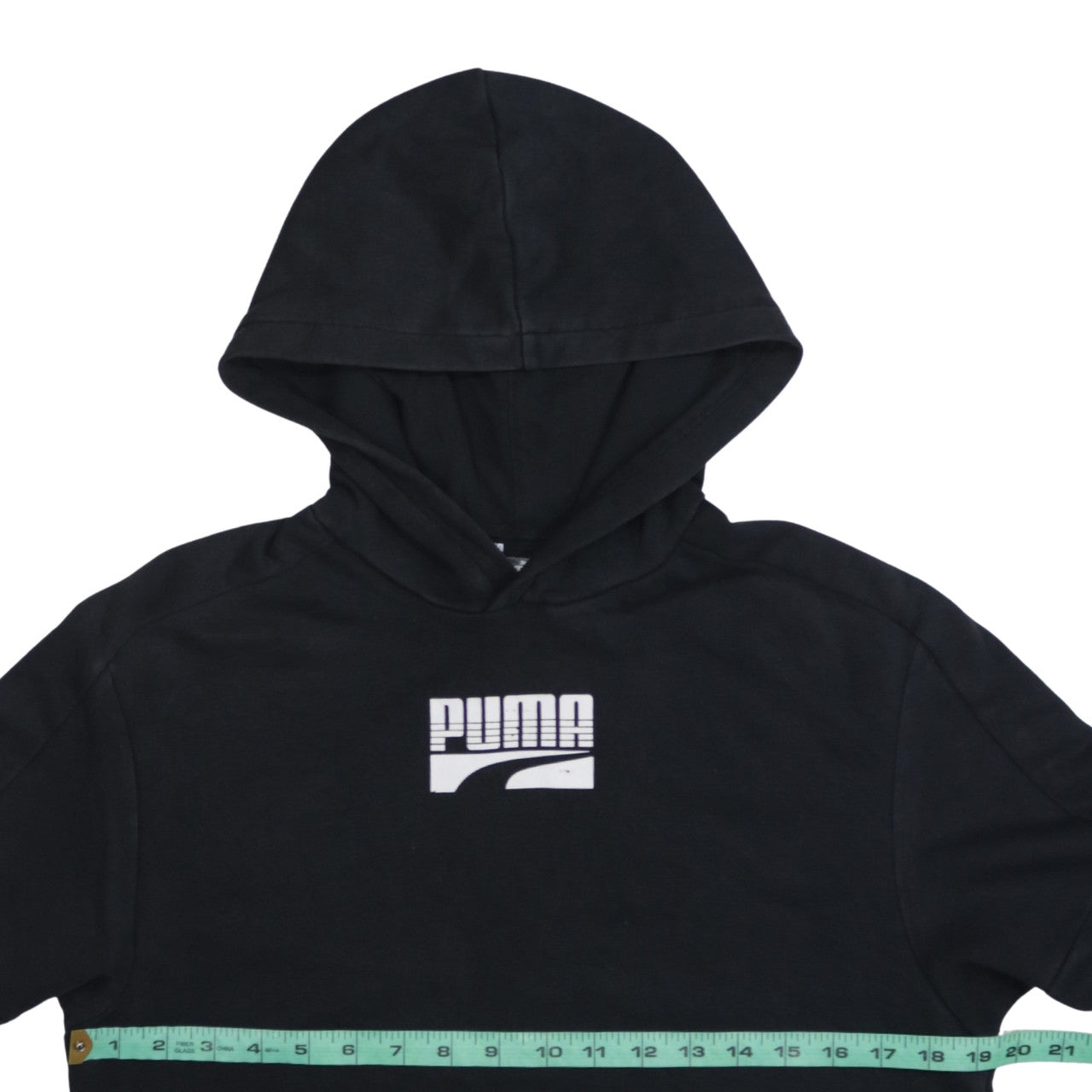 Puma Boys Black Pullover Hoodie 13-14 Years Logo Cotton Blend Sweatshirt