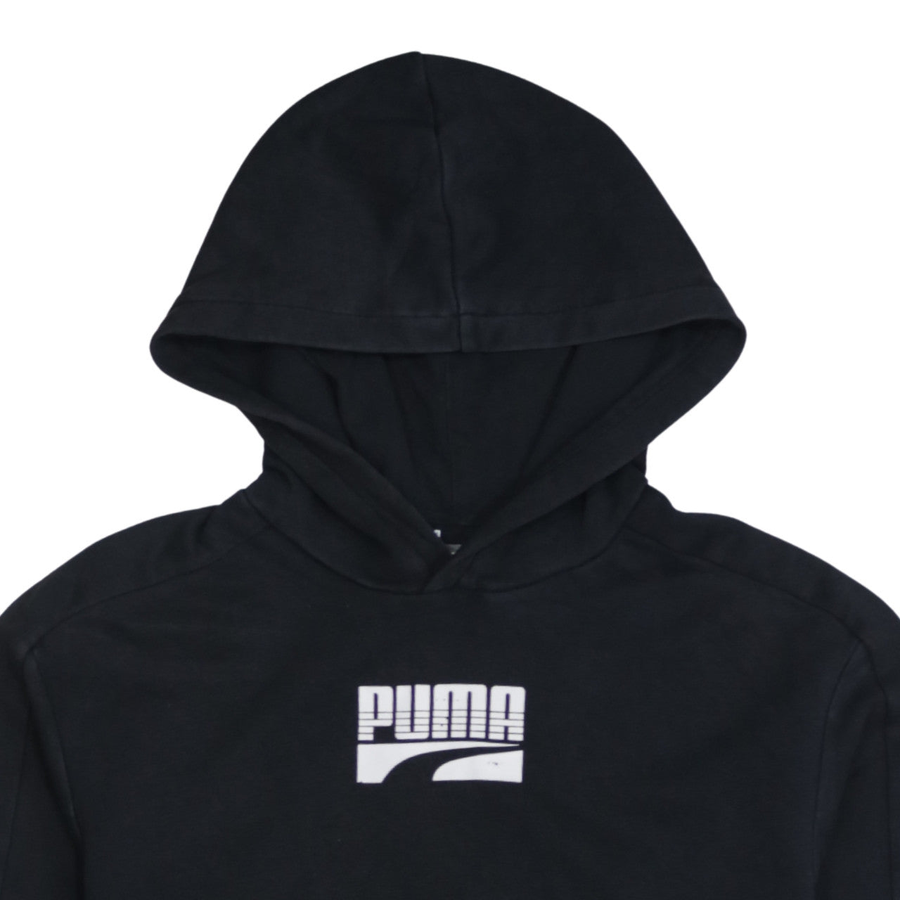 Puma Boys Black Pullover Hoodie 13-14 Years Logo Cotton Blend Sweatshirt