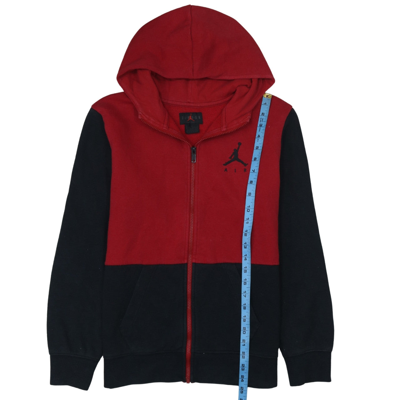 Jordan Boys Red Black Full Zip Hoodie Fleece Jacket XL Colourblock