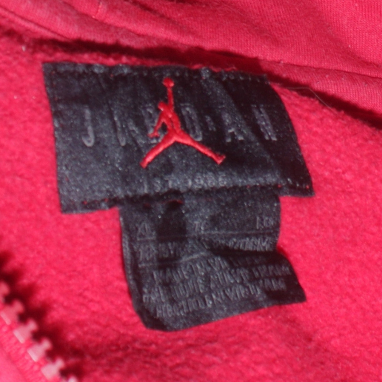 Jordan Boys Red Black Full Zip Hoodie Fleece Jacket XL Colourblock