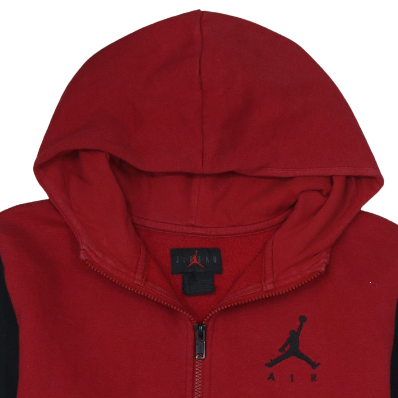 Jordan Boys Red Black Full Zip Hoodie Fleece Jacket XL Colourblock