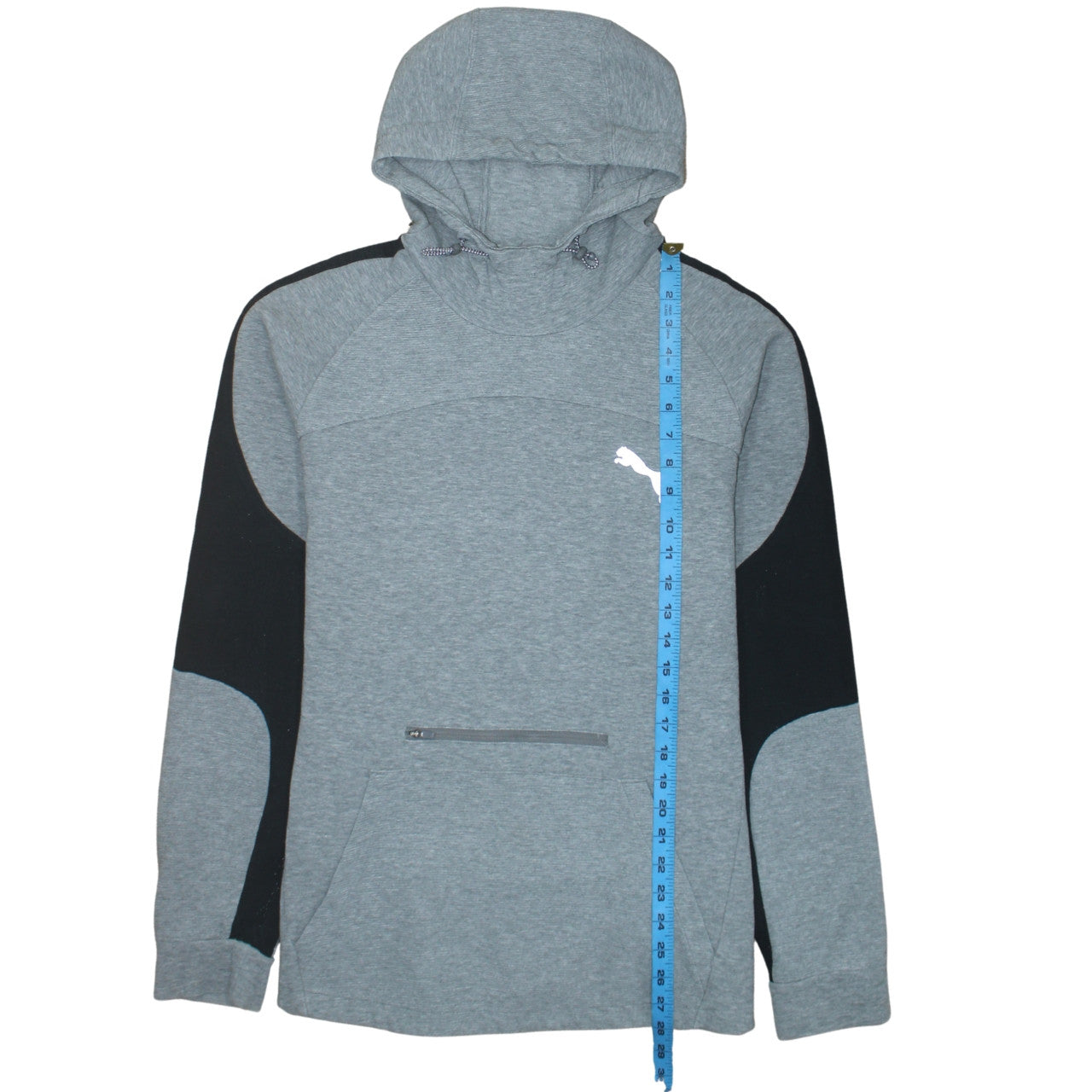 Puma Men's Grey XL Pullover Hoodie with Zip Pocket