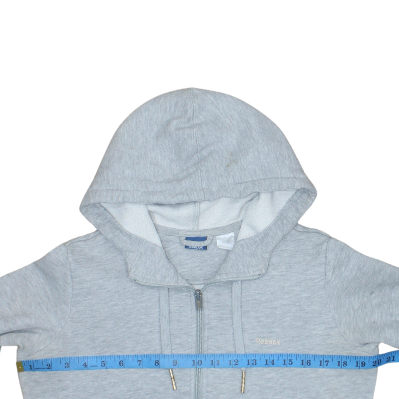 Reebok Men’s Grey Full Zip Hoodie Size M Regular Fit