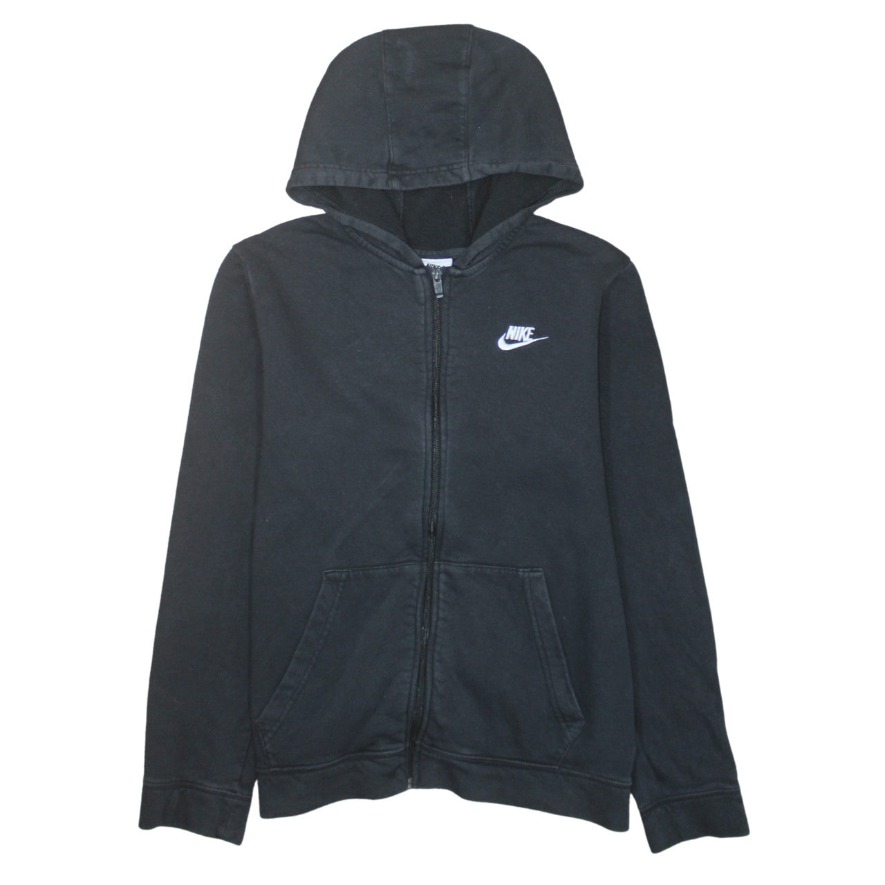 Nike Boys Black Full Zip Fleece Hoodie XL 158-170cm Sports Casual