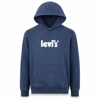 Levi's Men's Blue Relaxed Fit Pullover Logo Hoodie Medium