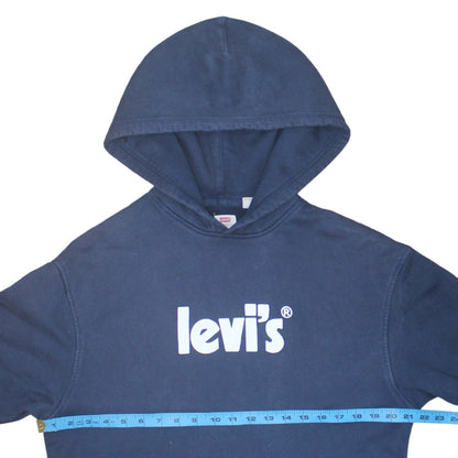 Levi's Men's Blue Relaxed Fit Pullover Logo Hoodie Medium