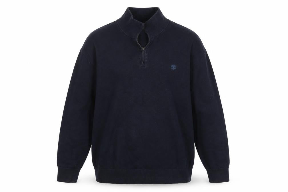 Timberland Men's Blue Cotton 1/4 Zip Jumper M Regular Fit