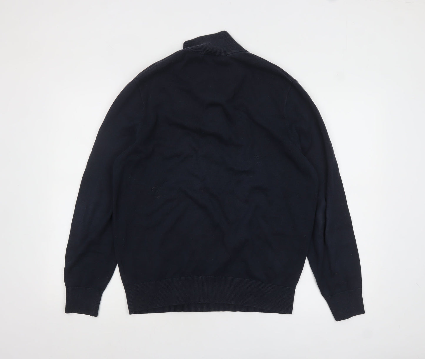 Timberland Men's Blue Cotton 1/4 Zip Jumper M Regular Fit