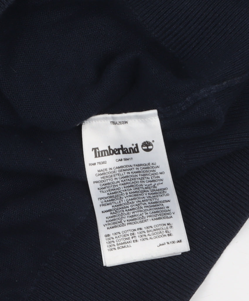 Timberland Men's Blue Cotton 1/4 Zip Jumper M Regular Fit