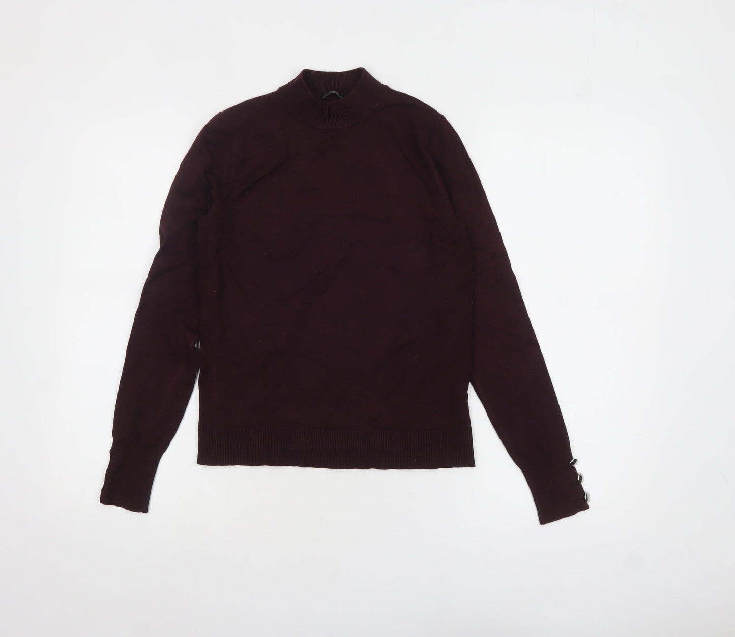 Nobody's Child Women's Purple Mock Neck Long Sleeve Jumper Size 8