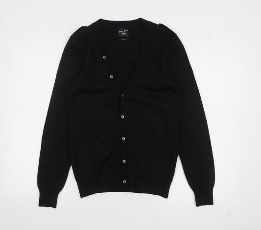 River Island Men's Black Wool Blend V-Neck Cardigan Size S
